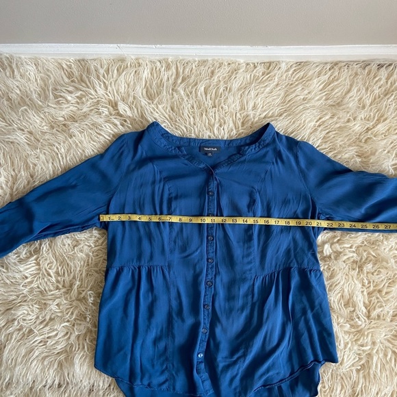 Modcloth Trusty Travel Blue Button Up Blouse, size 2X - Picture 8 of 9